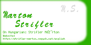 marton strifler business card